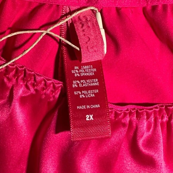 Skims Woven Shine Tie Front Teddy Size 2X Raspberry AP-ONE-1448 - Picture 4 of 9